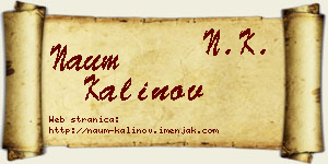Naum Kalinov vizit kartica